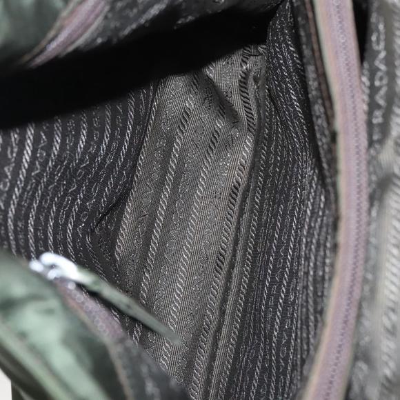 PRADA Hand Bag Nylon Khaki Silver Auth bs25012 - Picture 16 of 16